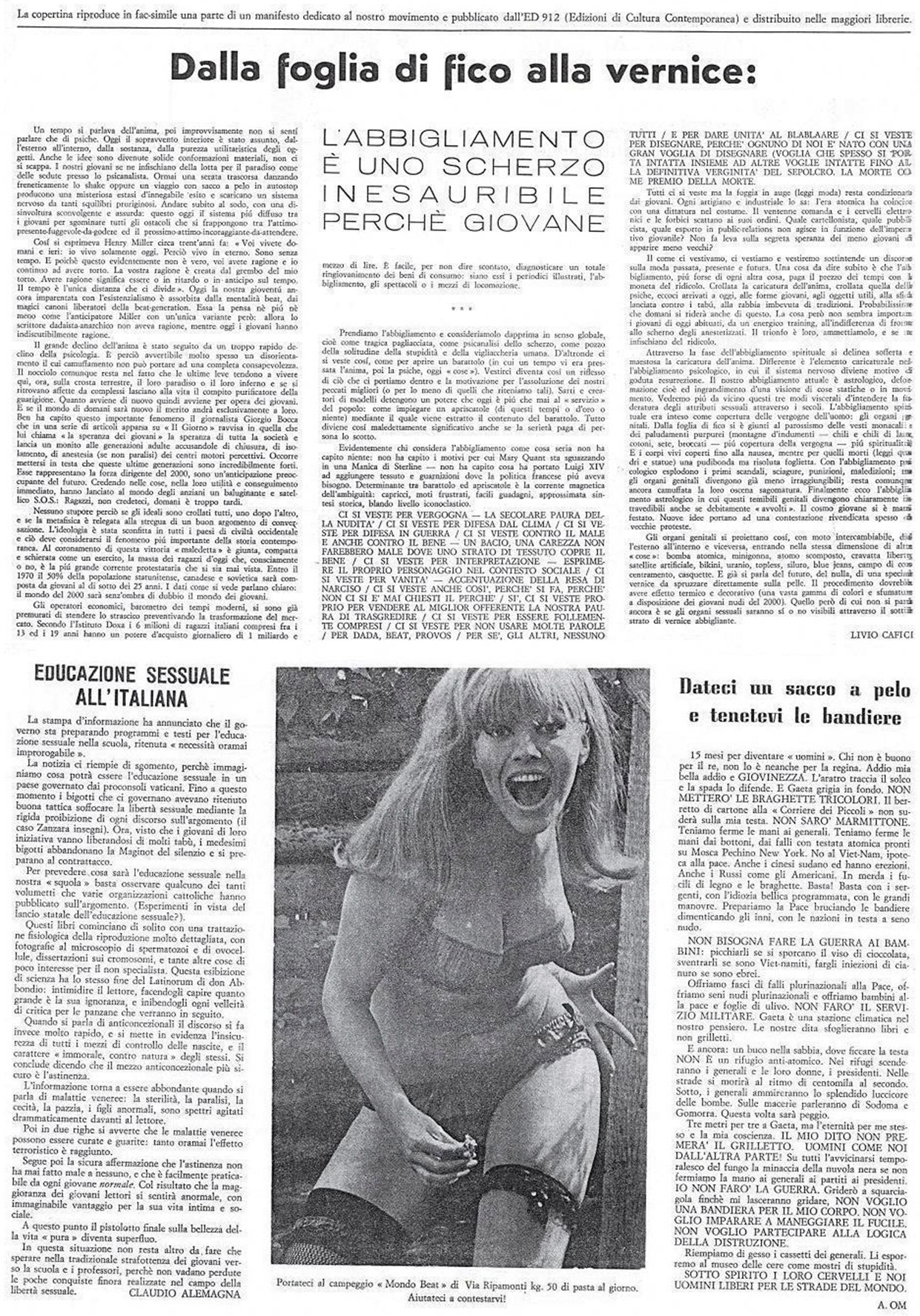 Il sesto numero della rivista Mondo Beat - Tiratura copie 12.000 - Datato 31 maggio 1967