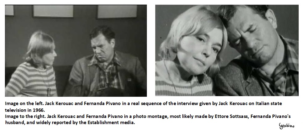 Jack Kerouac and Fernanda Pivano in a photomontage.
