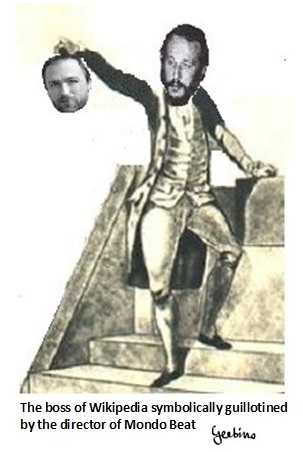 Jimmy Wales symbolically guillotined by Melchiorre Gerbino
