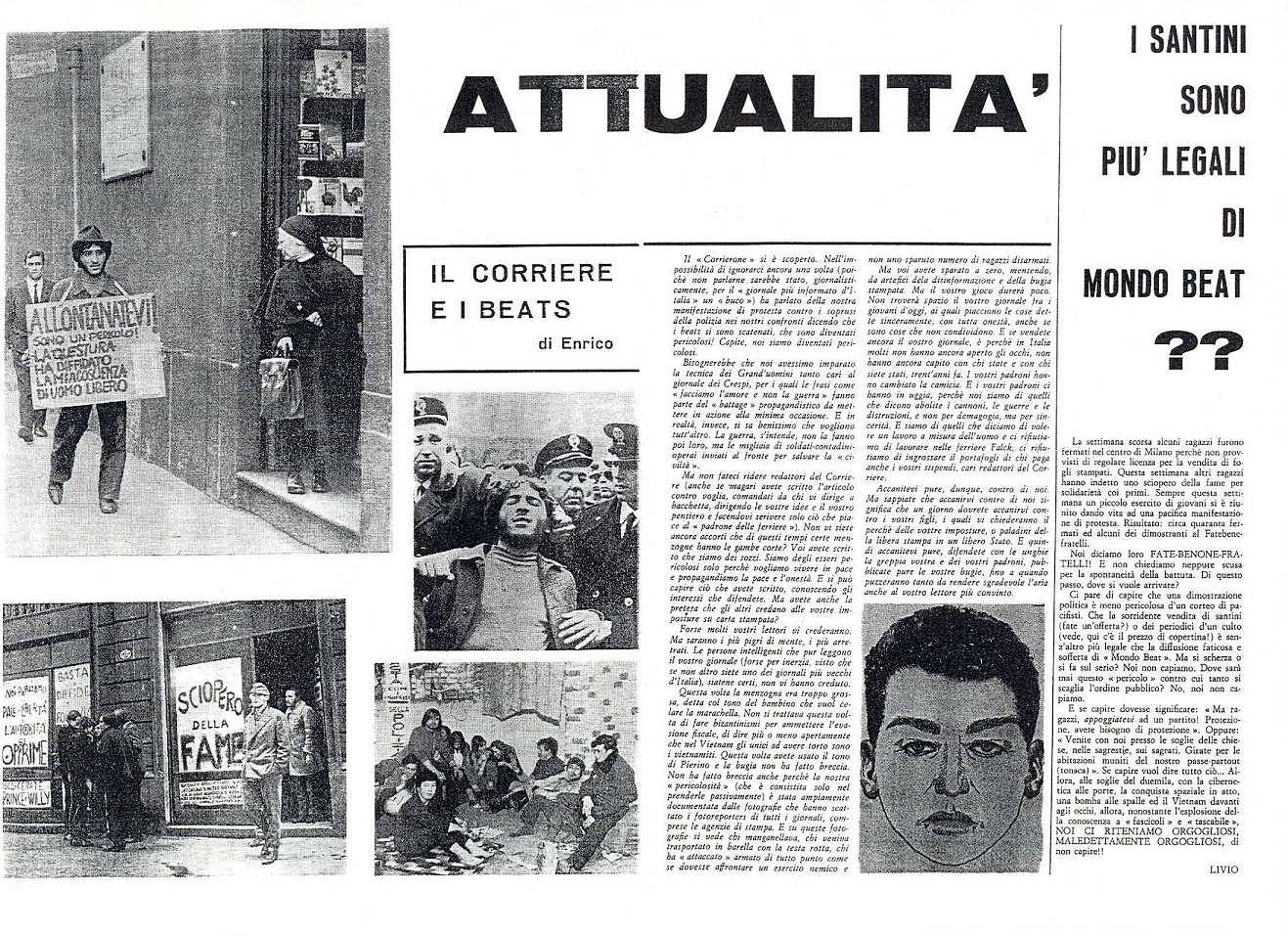 Il quarto numero della rivista Mondo Beat - Tiratura copie 7.000 - Datato 15 marzo 1967