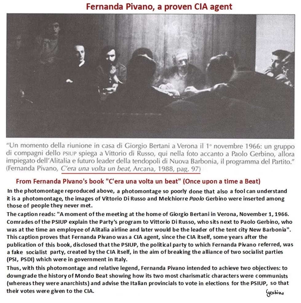Fernanda Pivano, a CIA agent and a collaborator of the Milan Police Headquarters