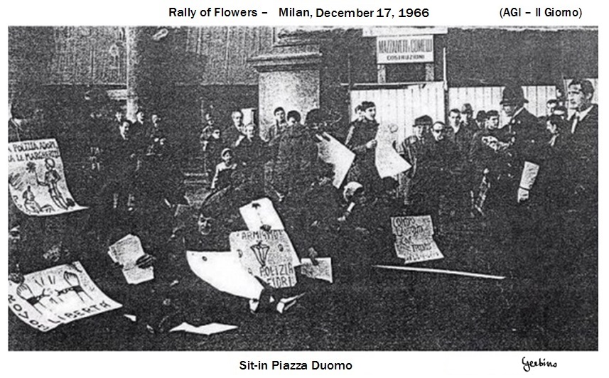 The Demonstration of Flowers was planned and led by Giuseppe Pinelli