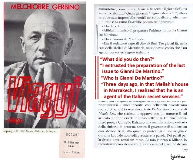 Melchiorre Gerbino revealed that Gianni De Martino was an agent of the secrete services