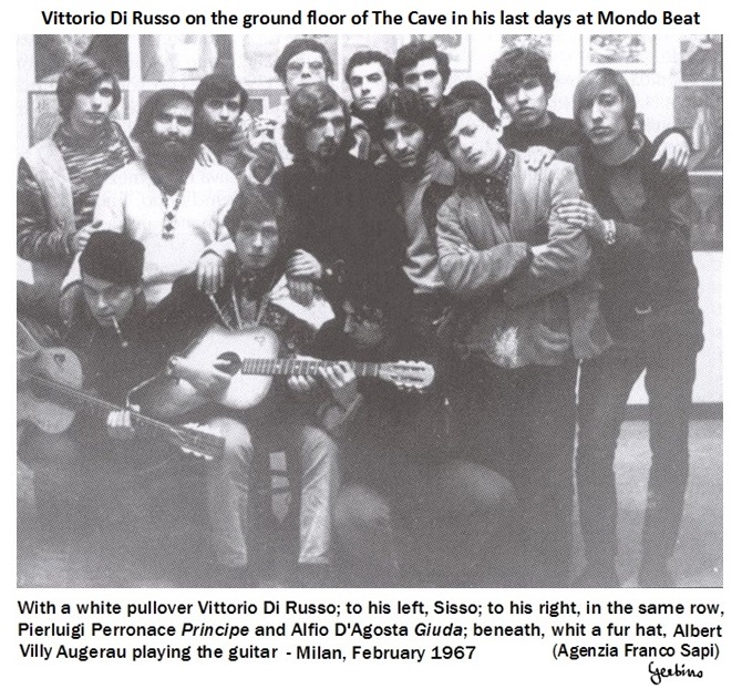 Vittorio Di Russo and the youths of Mondo Beat on the ground floor of the Cave in February 1967 (1)