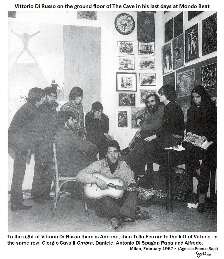 Vittorio Di Russo and the youths of Mondo Beat on the ground floor of the Cave in February 1967 (2)