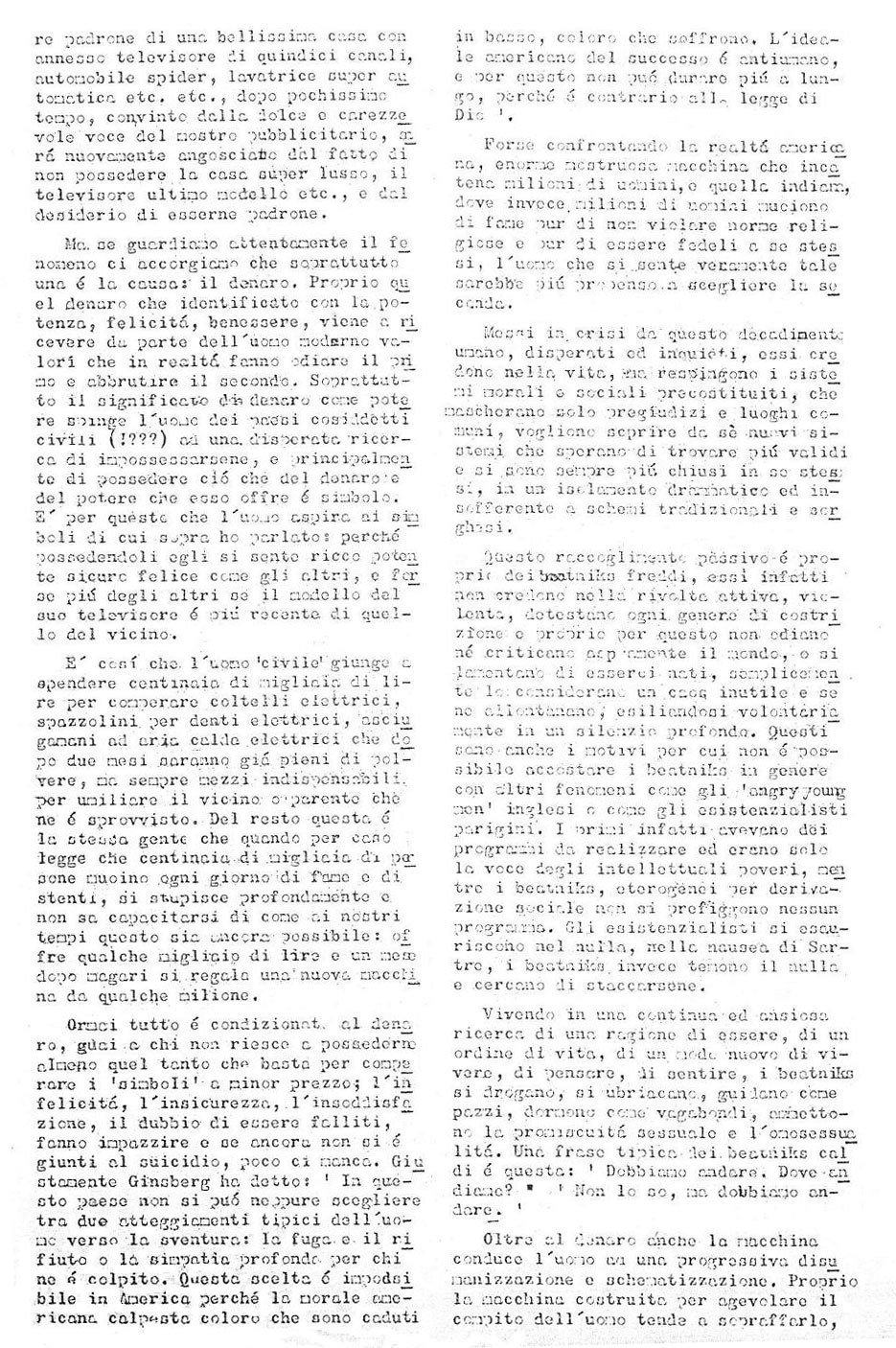 Il primo numero della rivista Mondo Beat - Tiratura copie 860 - Datato 15 novembre 1966