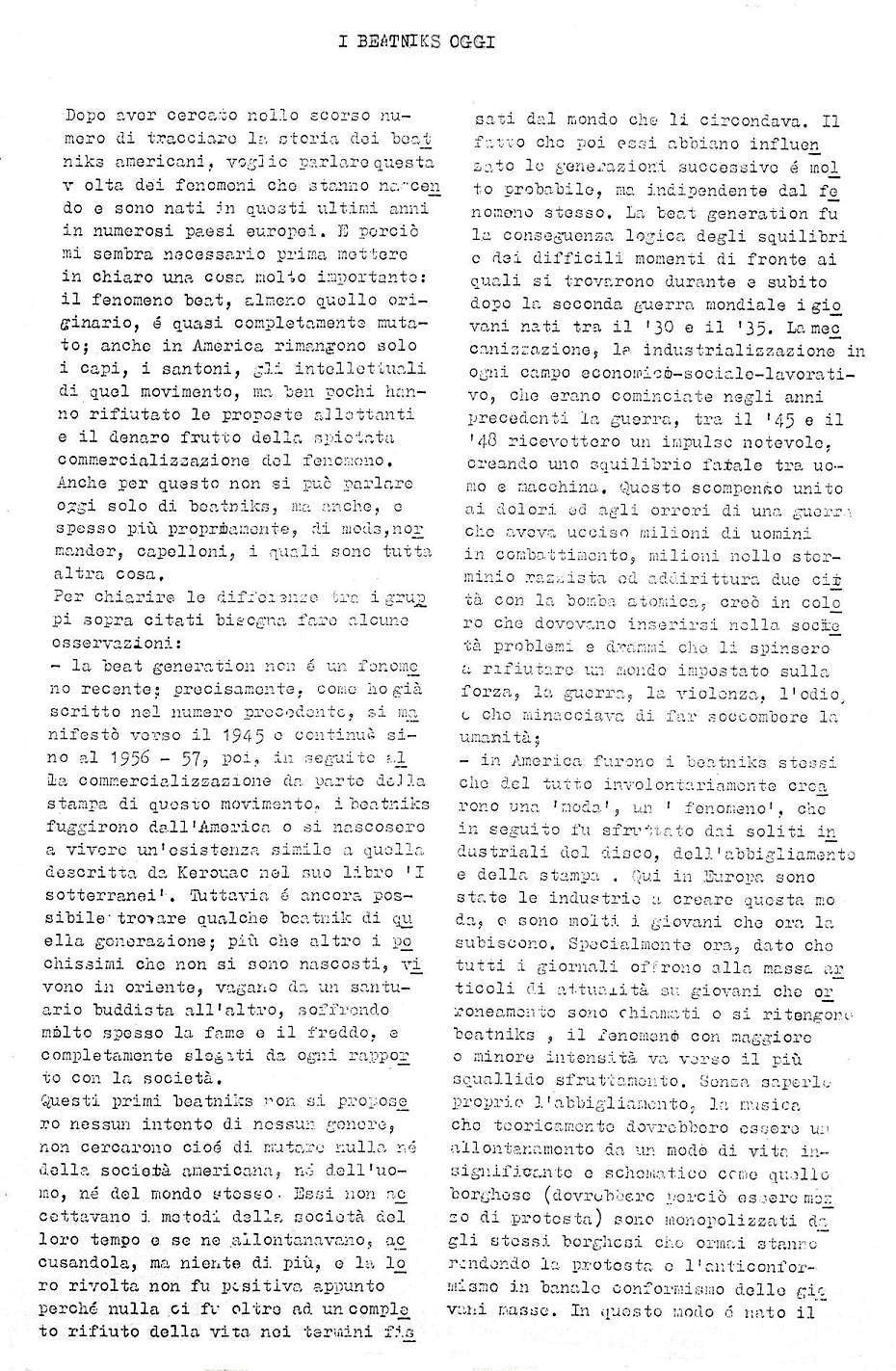 Il secondo numero della rivista Mondo Beat - Tiratura copie 5.200 - Datato 30 dicembre 1966