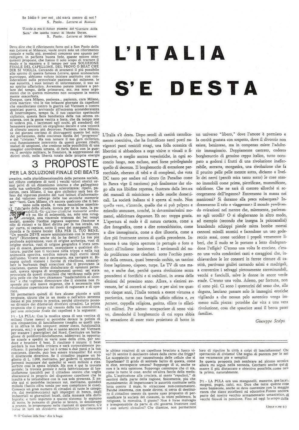 The seventh and last issue of Mondo Beat magazine - Milan, late July 1967 - Edition: the number of copies is unknown